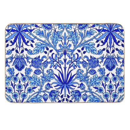 William Morris Hyacinth Print, Cobalt Blue & White  Non-Slip Bath Mat