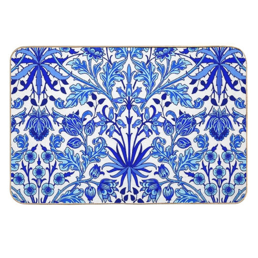 William Morris Hyacinth Print, Cobalt Blue & White  Non-Slip Bath Mat