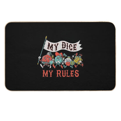My Dice My Rules - Vintage Cartoon Fantasy Dice  Fade-Resistant Bath Mat