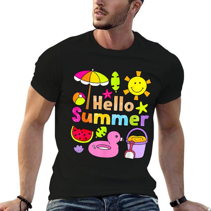 Hello Summer Happy Last Day School Summer Vacation Toddler  Stretchy T-Shirt