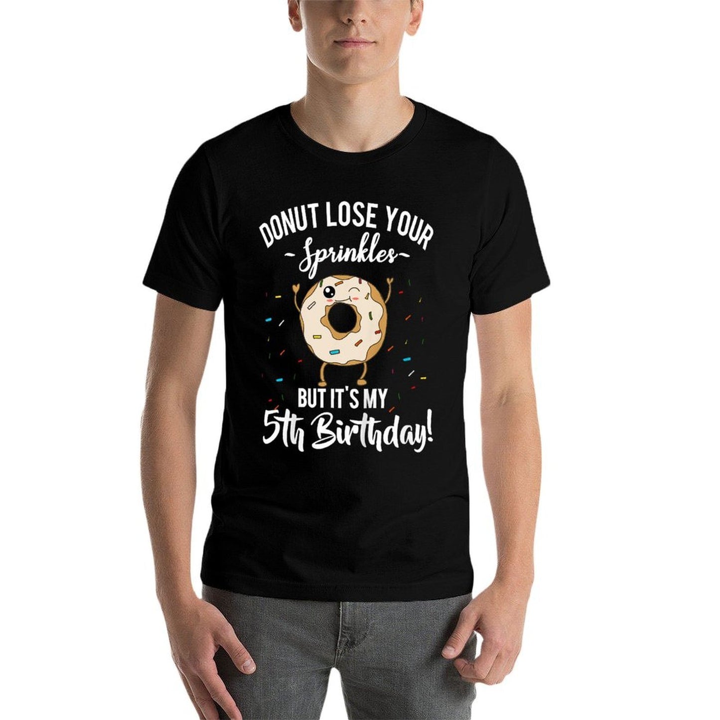 Kids Donut Lose Your Sprinkles Funny 5th Birthday Boys 5 Year Old  High-quality Stitching T-Shirt