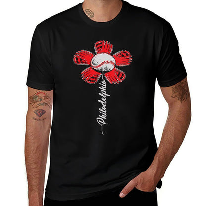 Womens Philadelphia Vibrant Baseball Flower Special Keepsake Item  Classic T-Shirt