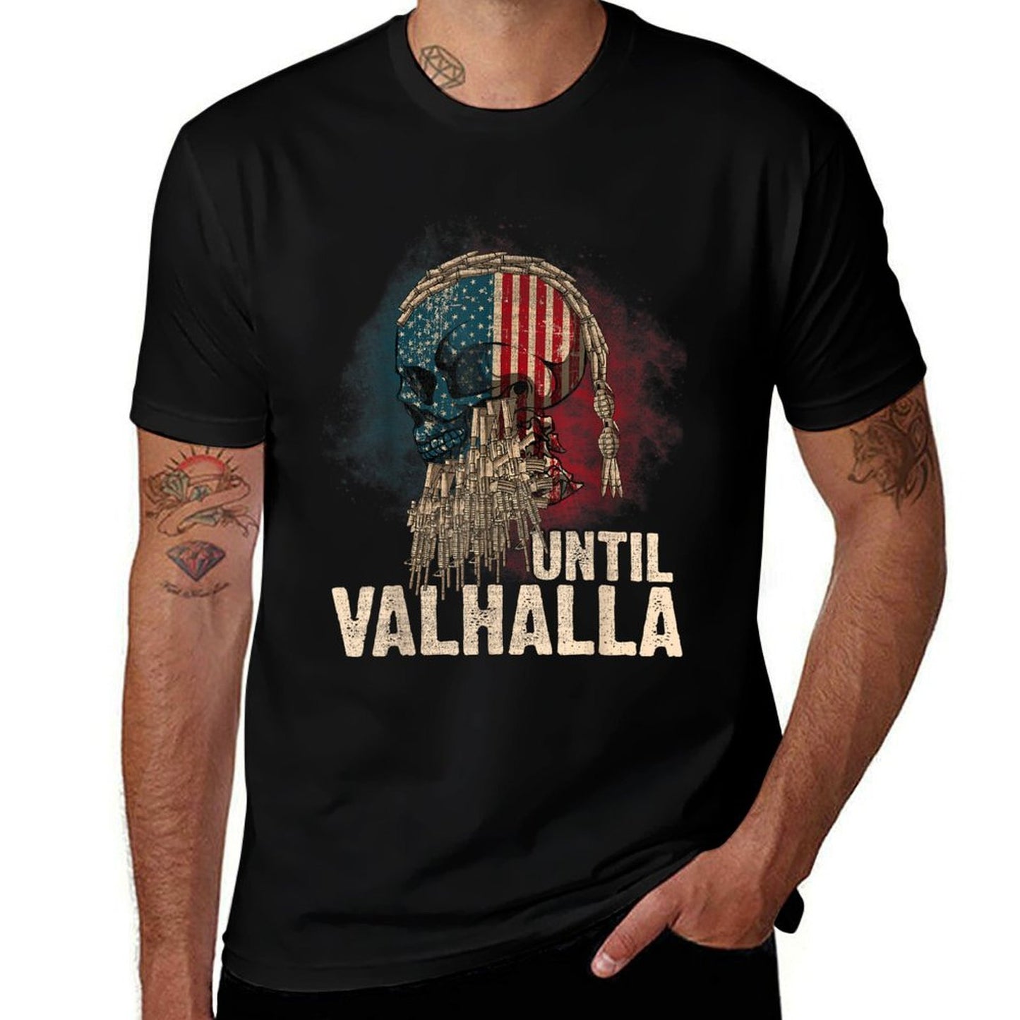 Until Valhalla Viking US Vintage-Til Valhalla Women Men  Lightweight T-Shirt