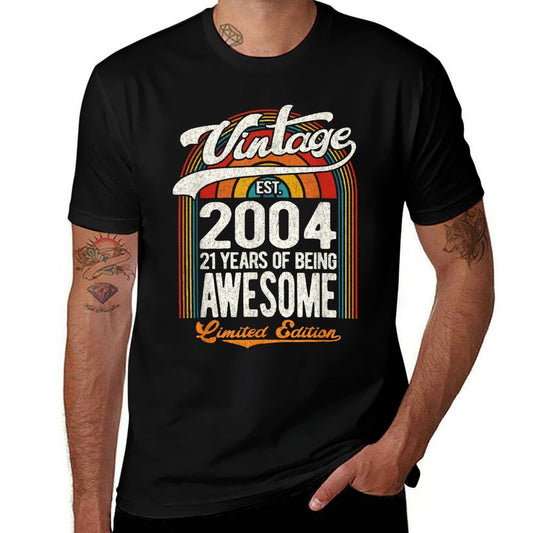 21 Years Of Awesome Born 2004 Limited Edition 21st Birthday  Cotton T-Shirt
