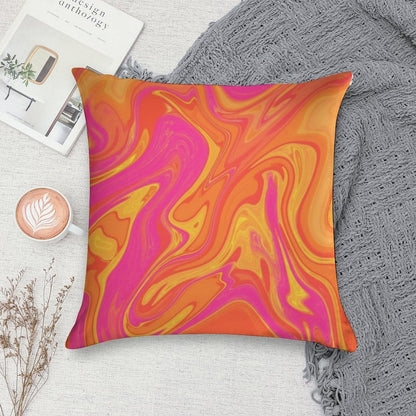 Orange And Pink Swirl Soft Bedroom Essential Throw Pillow