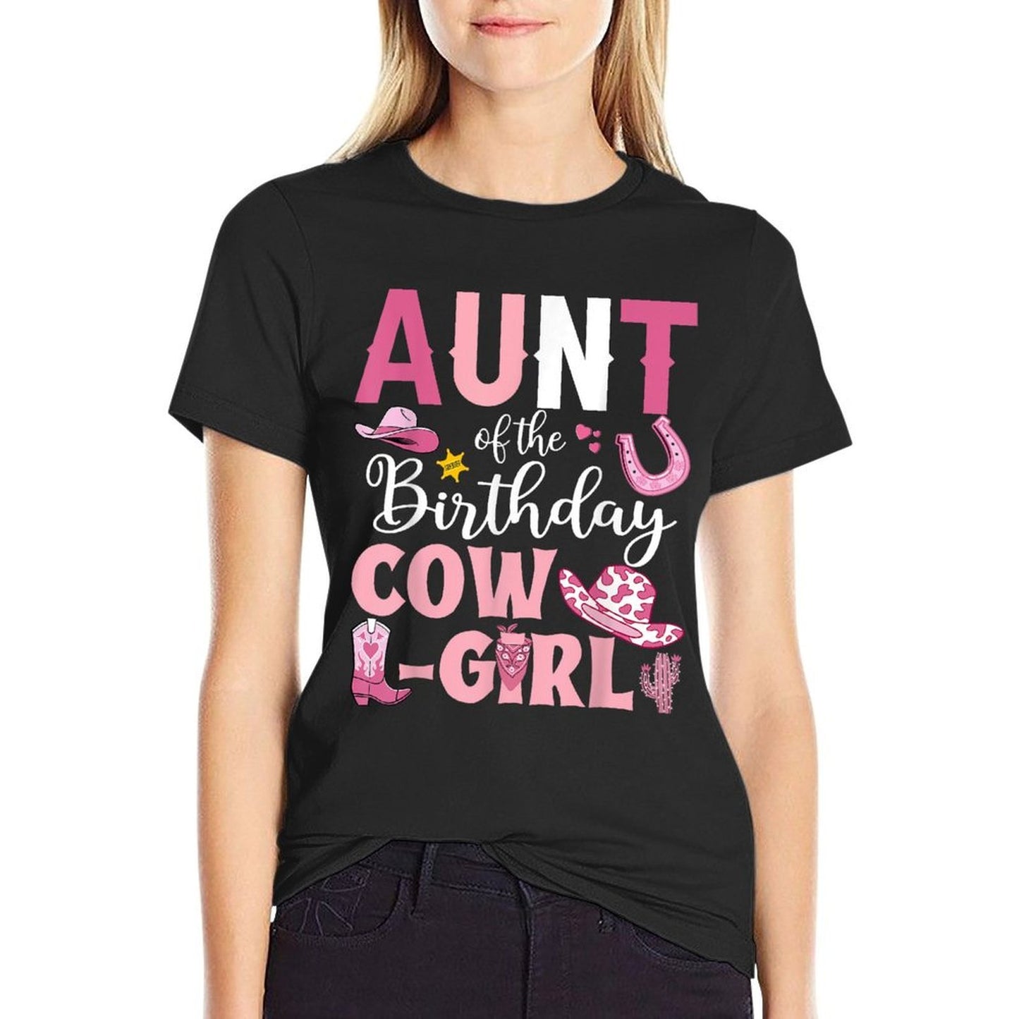 Aunt Of The Birthday Cowgirl Rodeo Party B-day Girl Party  Quick-drying T-Shirt
