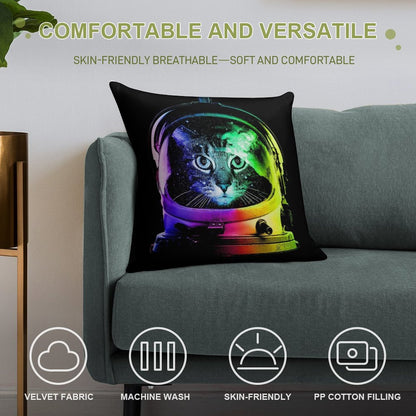 Astronaut Cat Soft Durable Construction Throw Pillow