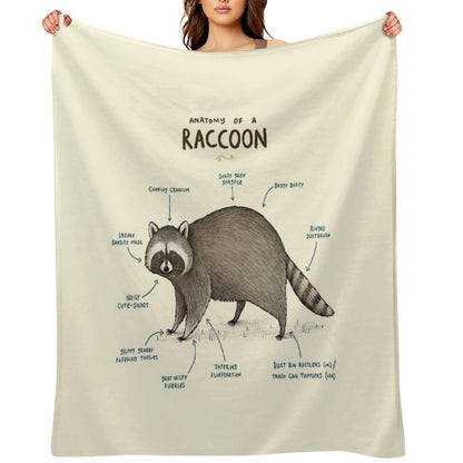 Anatomy of A Raccoon Anti-pilling Throw Blanket