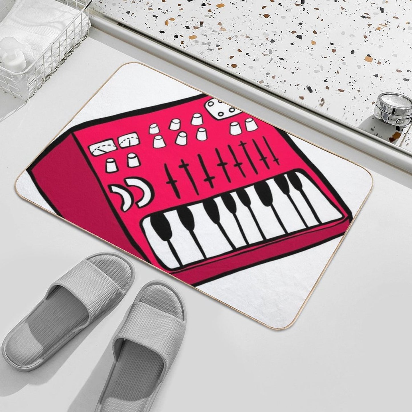 The Red Synthesizer  Stain-Proof Bath Mat