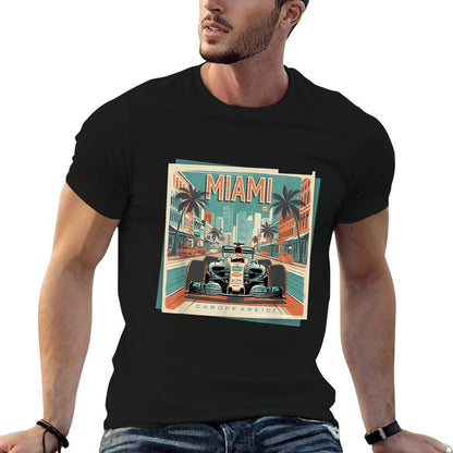 Miami Racing Gifts Men Women Race Car Racer Driver  Stretchy T-Shirt