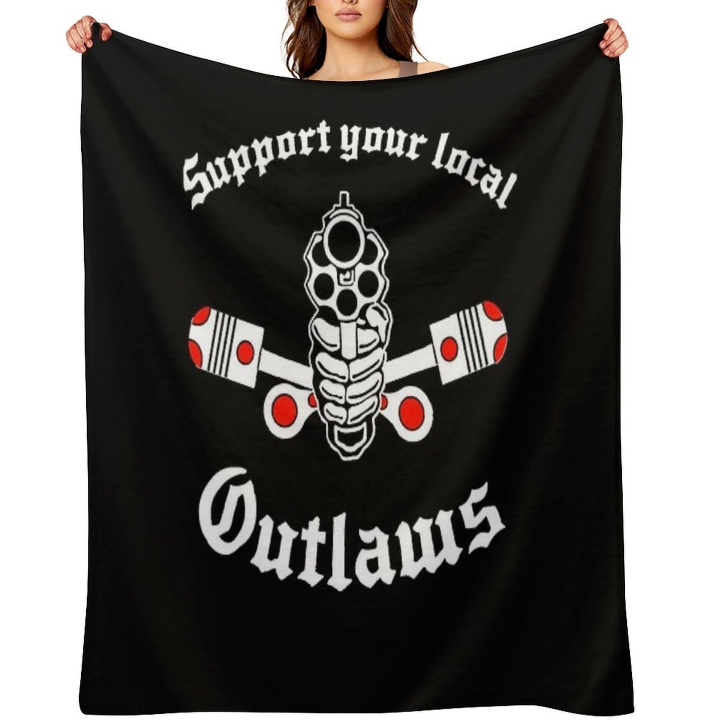 Outlaw Mc Support Gift Halloween Day, Thanksgiving, Christmas Day Classic Essential Versatility Throw Blanket