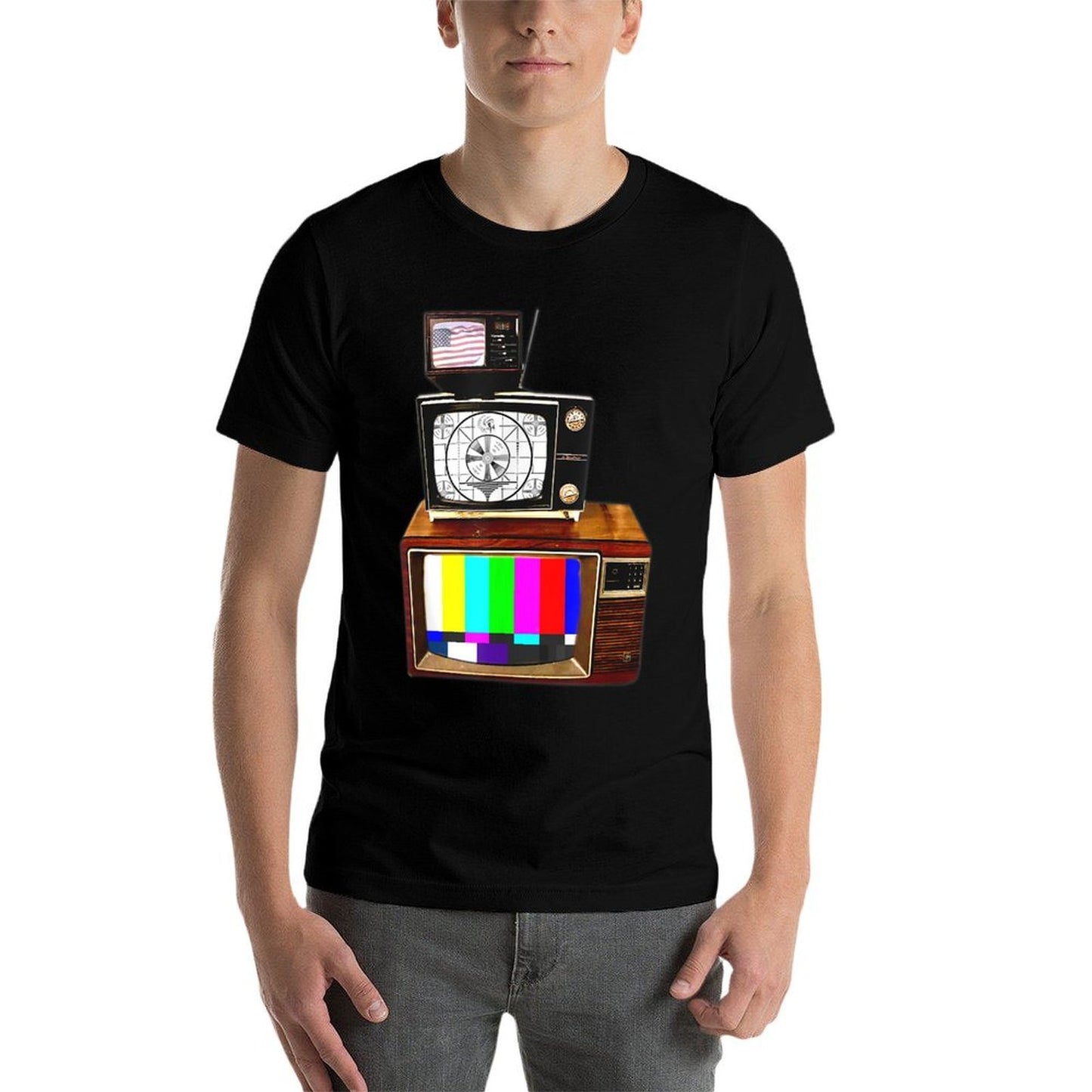 Vintage Television Tube TV Sign Off Screen Old School Retro  Graphic-printed T-Shirt