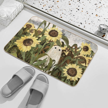 There's A Ghost in The Sunflower Field Again...  Dirt-Trapping Bath Mat