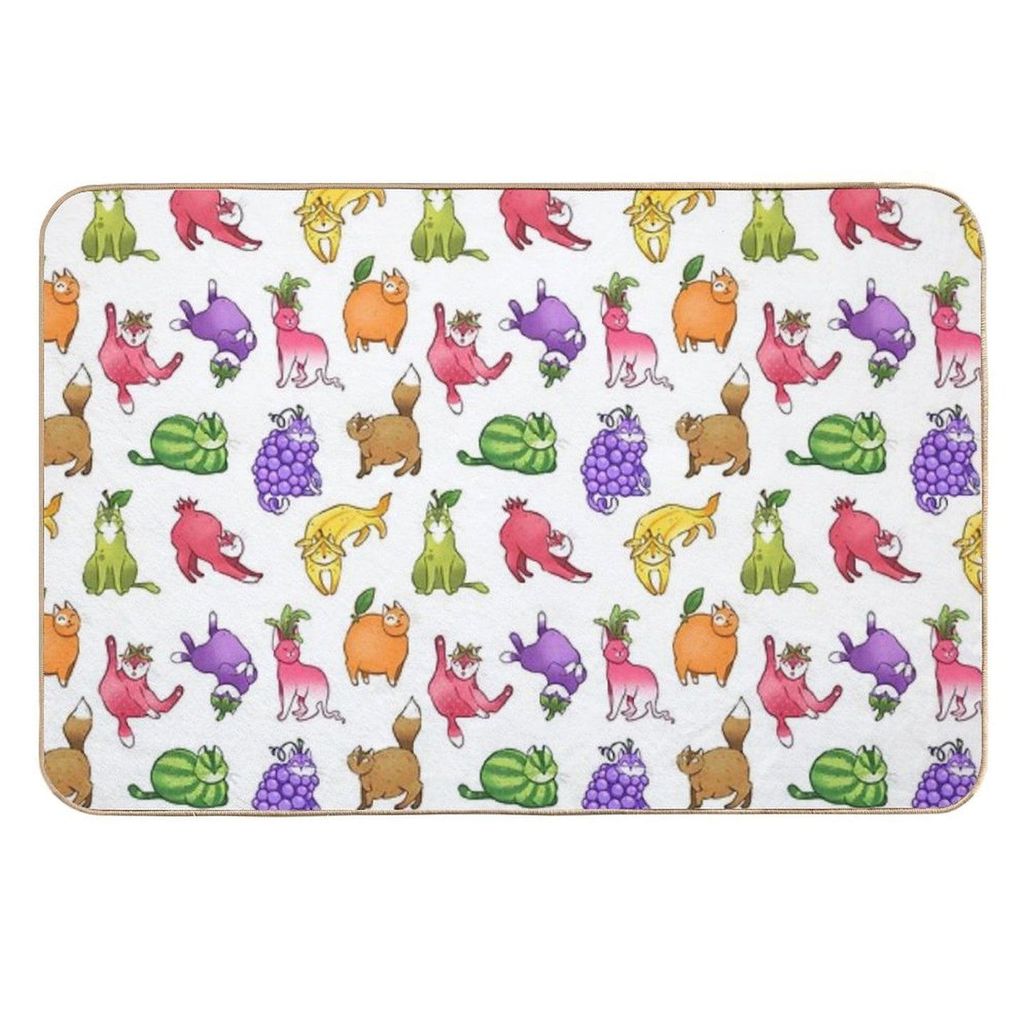 Fruit Cats  Slip-Resistant Bath Mat