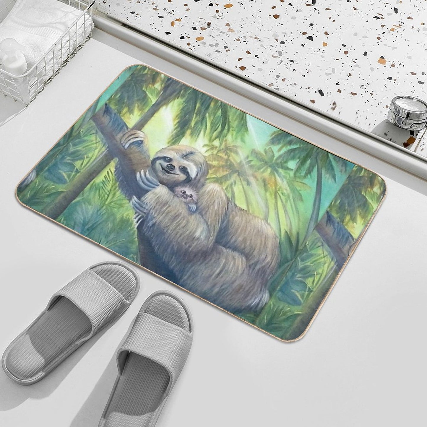 A Sloth Mother's Love  Toxin-Free Bath Mat