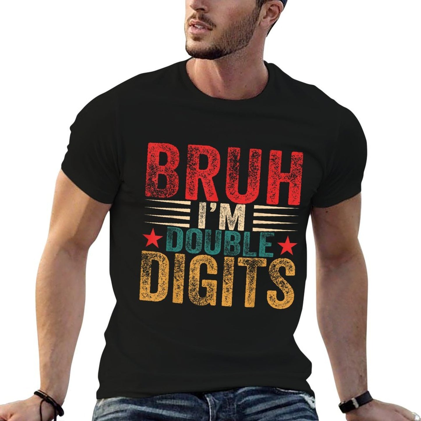 Bruh I'm Double Digits 10th Birthday Boys 10 Year Old  Graphic-printed T-Shirt