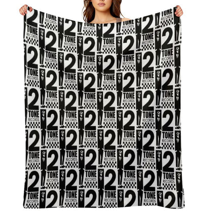 2 Tone Records T Black And White Sustainable Throw Blanket