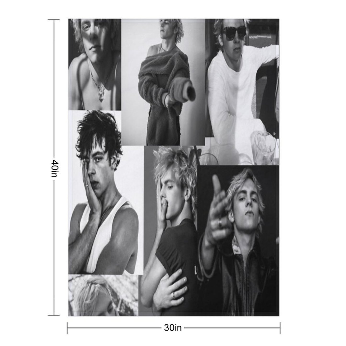 Ross Lynch Collage Eco-conscious Throw Blanket