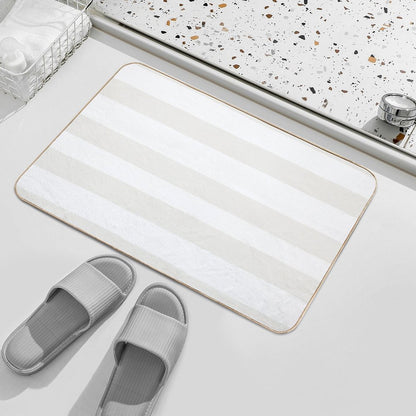 Cream And White Horizontal Line - Stripe Pattern Pairs Dulux 2022 Popular Colour Cliff Walk - Color Trends  Fade-Resistant Bath Mat