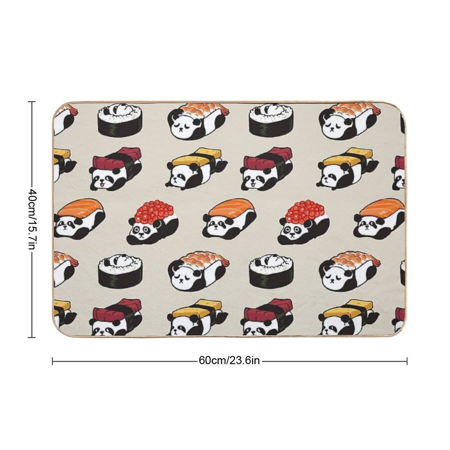 Sushi Panda  Easy To Clean Bath Mat