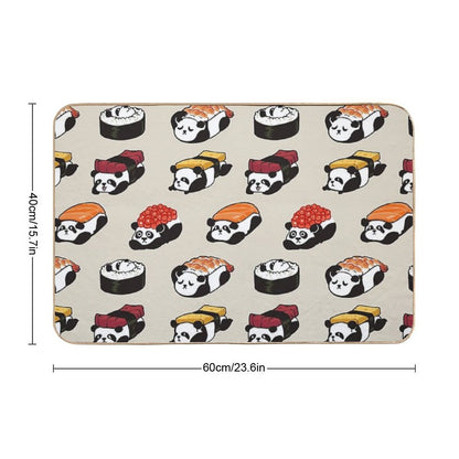 Sushi Panda  Easy To Clean Bath Mat