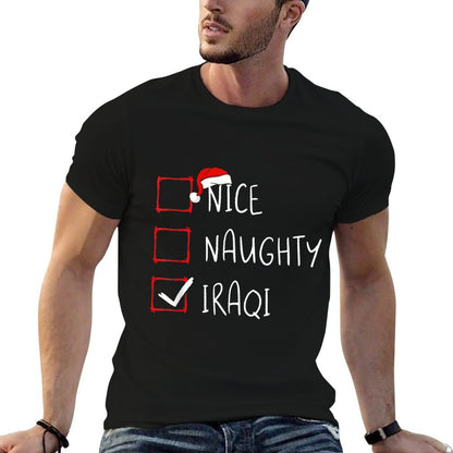 Nice Naughty Iraq Christmas Iraqi Heritage Roots  Cotton T-Shirt