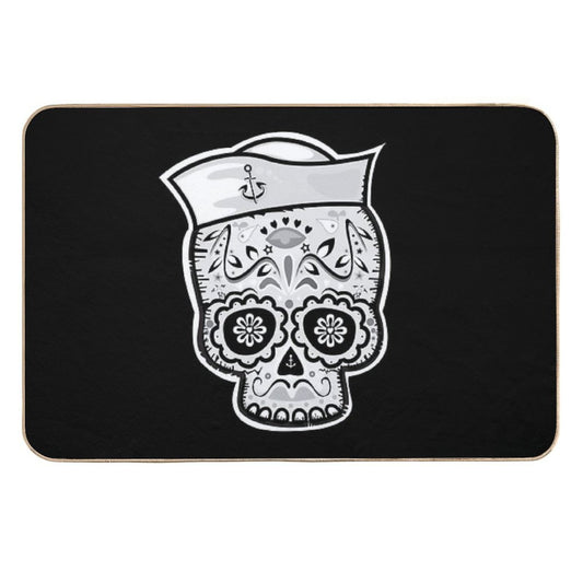Marinero Muerto Sugar Skull  Stain-Proof Bath Mat