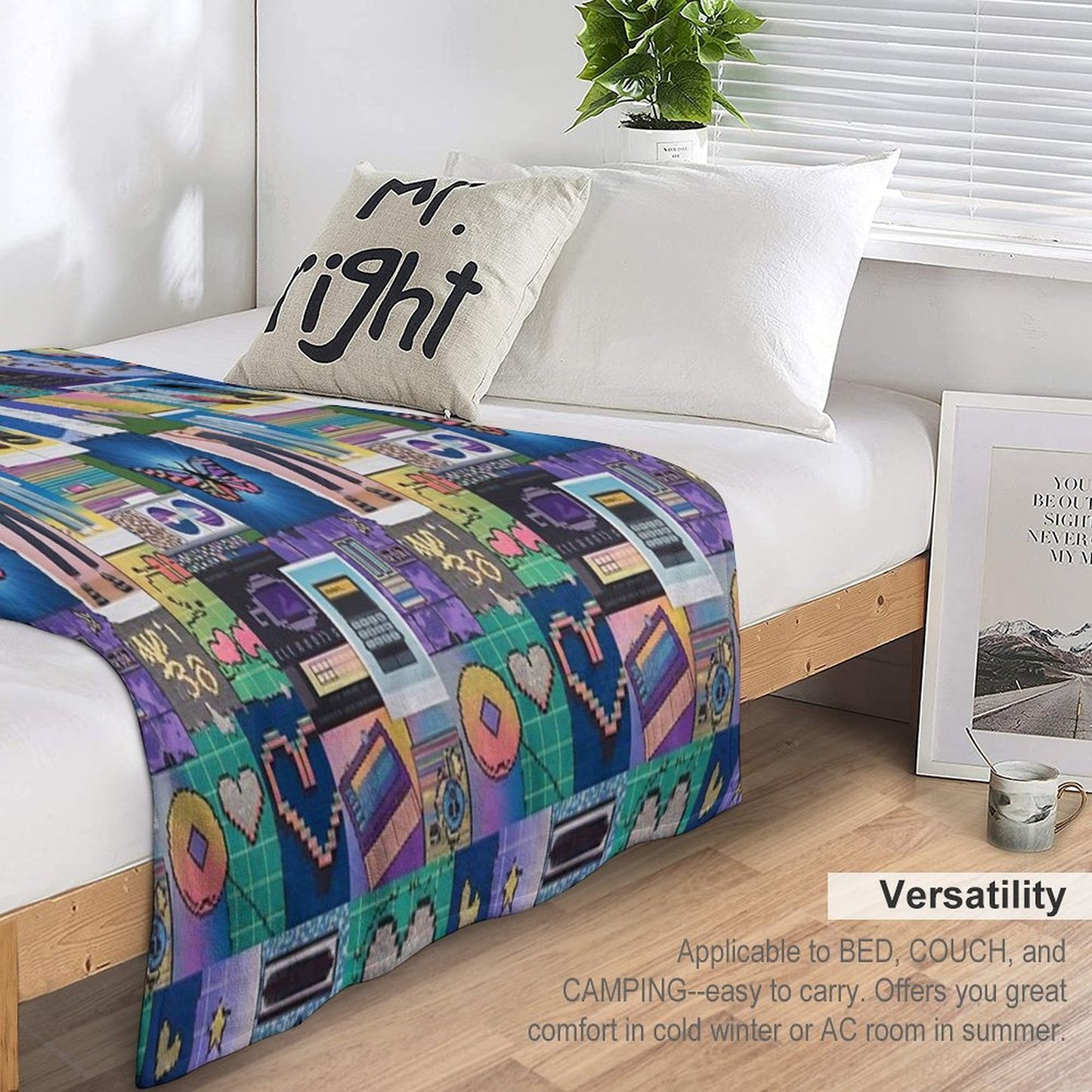Y2K Aesthetic - Vintage Y2K Mosaic Collage with Scrapbook-Style Tiles Velvety-soft Throw Blanket