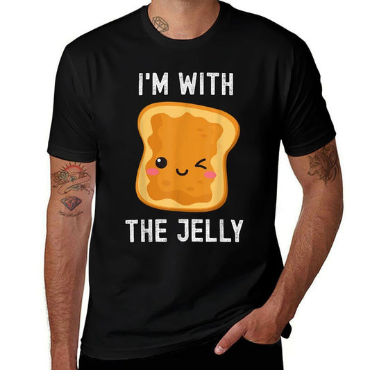 Funny Peanut Butter  Jelly Matching His  Hers Couples  Heathered Texture T-Shirt
