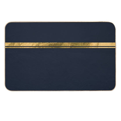 Navy Blue And Gold Minimalist  Dirt-Trapping Bath Mat