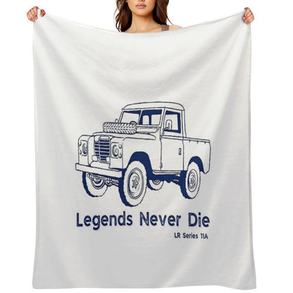 Legends Never Die  LR Series 11A  Classic British 4x4s  4x4 Designs Durable Throw Blanket