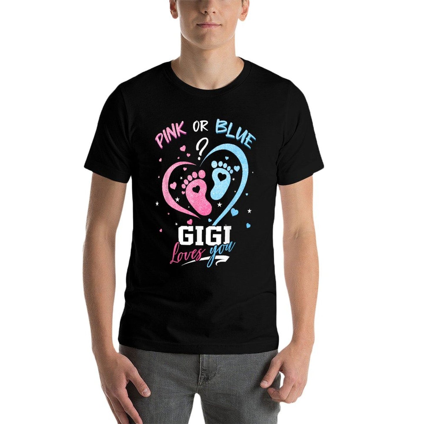 Pink Or Blue Gigi Loves You Gender Reveal Baby Gifts  Durable T-Shirt