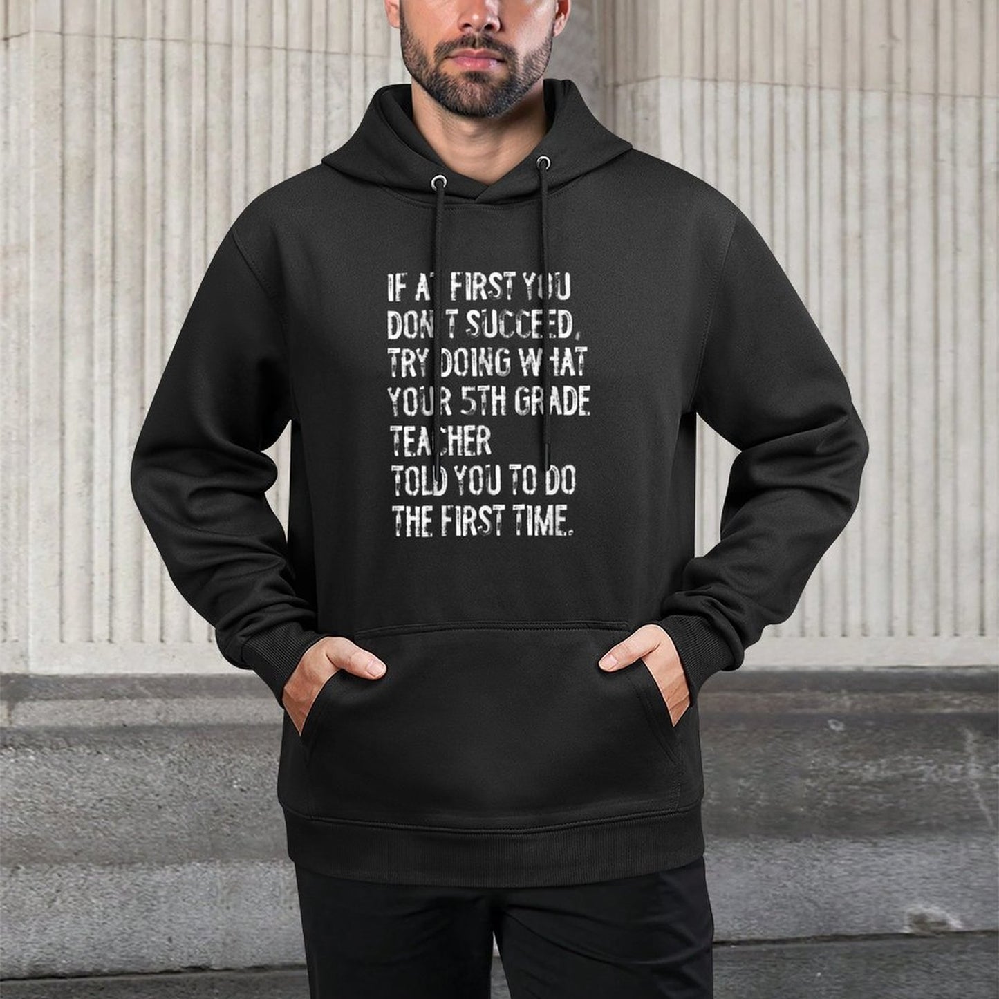 If At First You Dont Succeed Funny 5th Grade Teacher Medium-Weight Fabric Hoodie