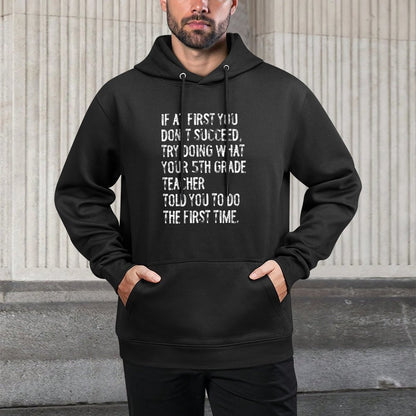 If At First You Dont Succeed Funny 5th Grade Teacher Medium-Weight Fabric Hoodie
