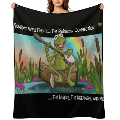 Kermit The Frog Rainbow Connection Quick-dry Throw Blanket