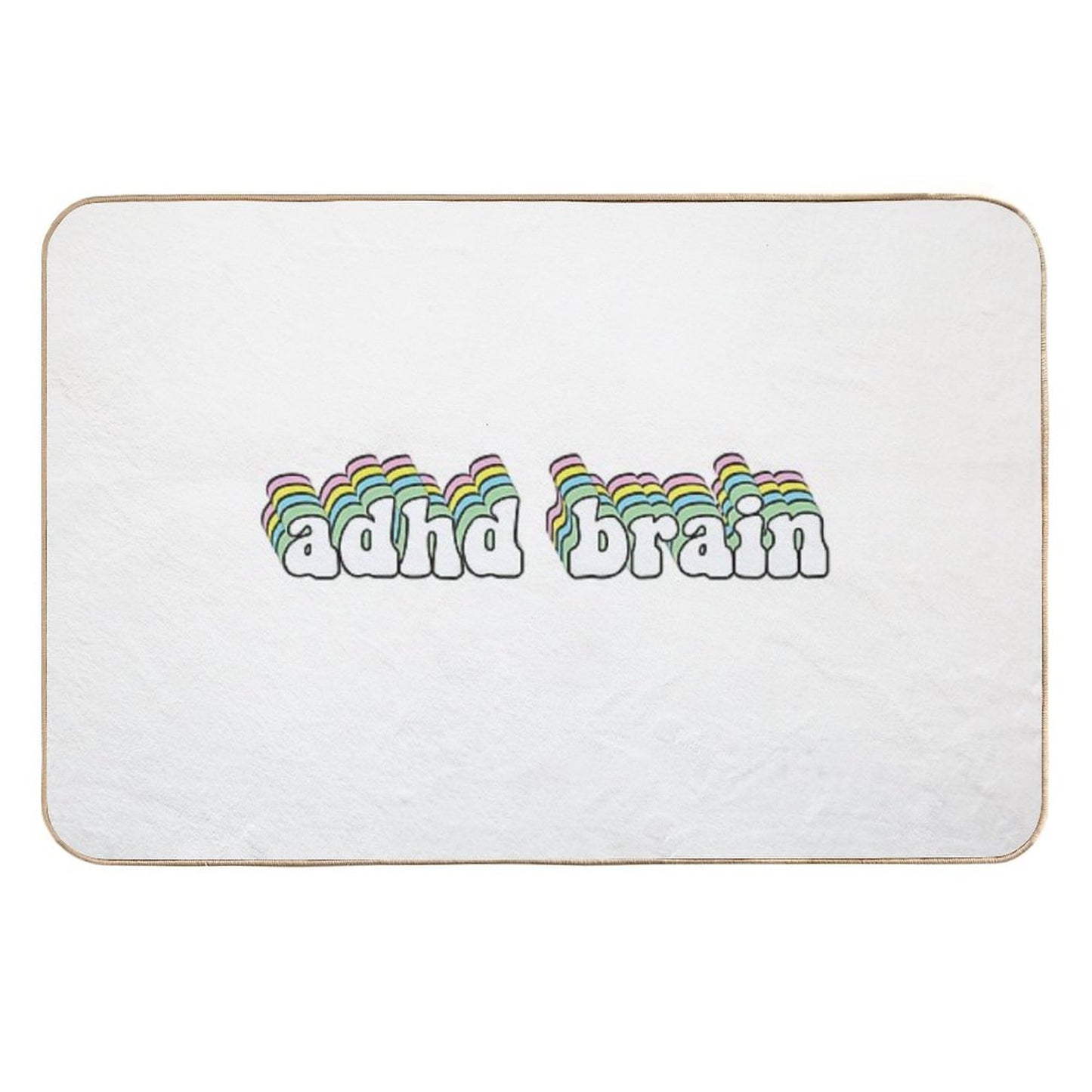ADHD Brain Cute Pastel  Toxin-Free Bath Mat