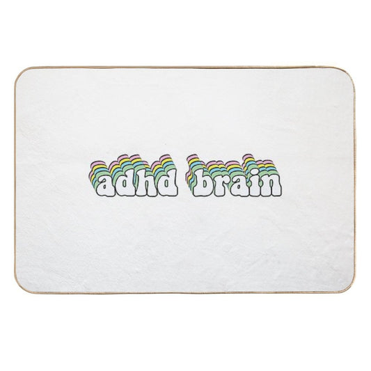 ADHD Brain Cute Pastel  Toxin-Free Bath Mat
