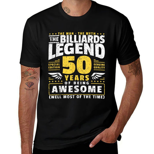 50th Birthday Billiards Player 50 Years Old Billiards Player  Heathered Texture T-Shirt