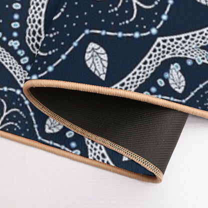 Black White Blue Mandala  High-Traffic Bath Mat