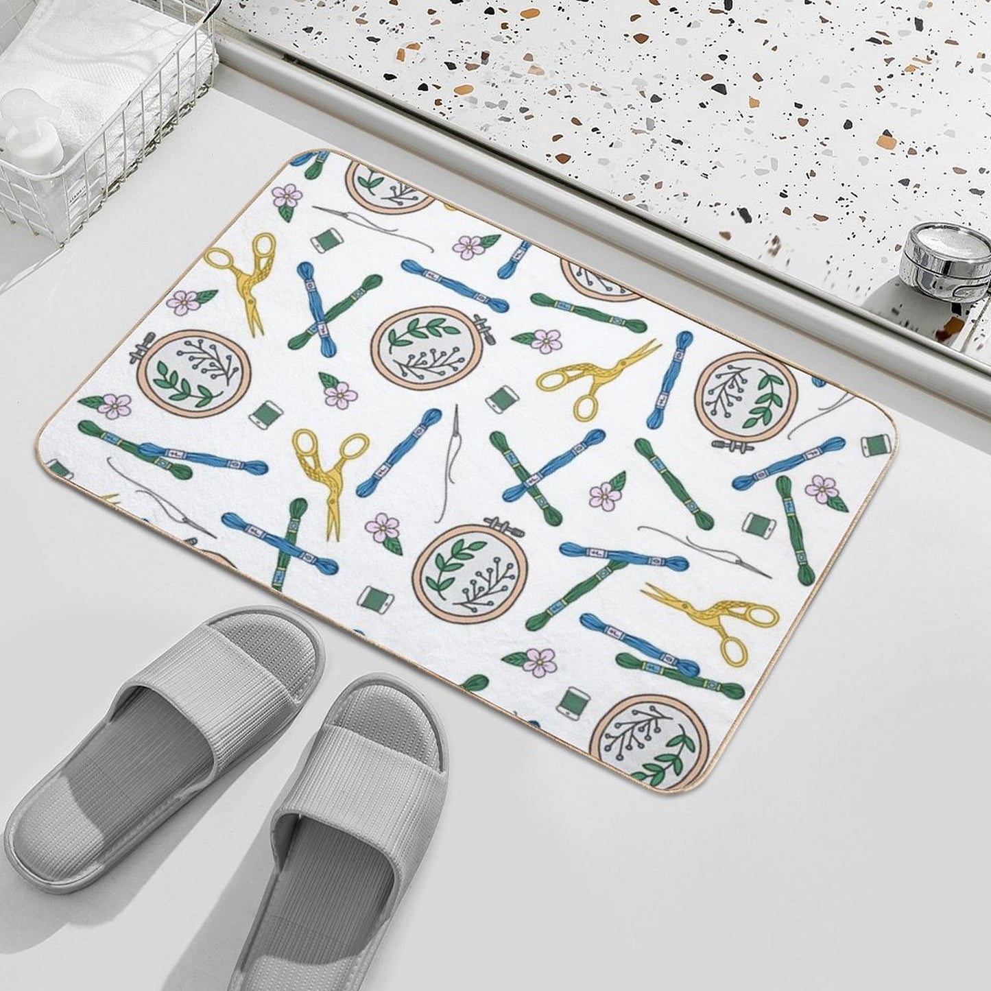 Embroidery  Embroidery Pattern  Embroidery Supplies  Slip-Resistant Bath Mat