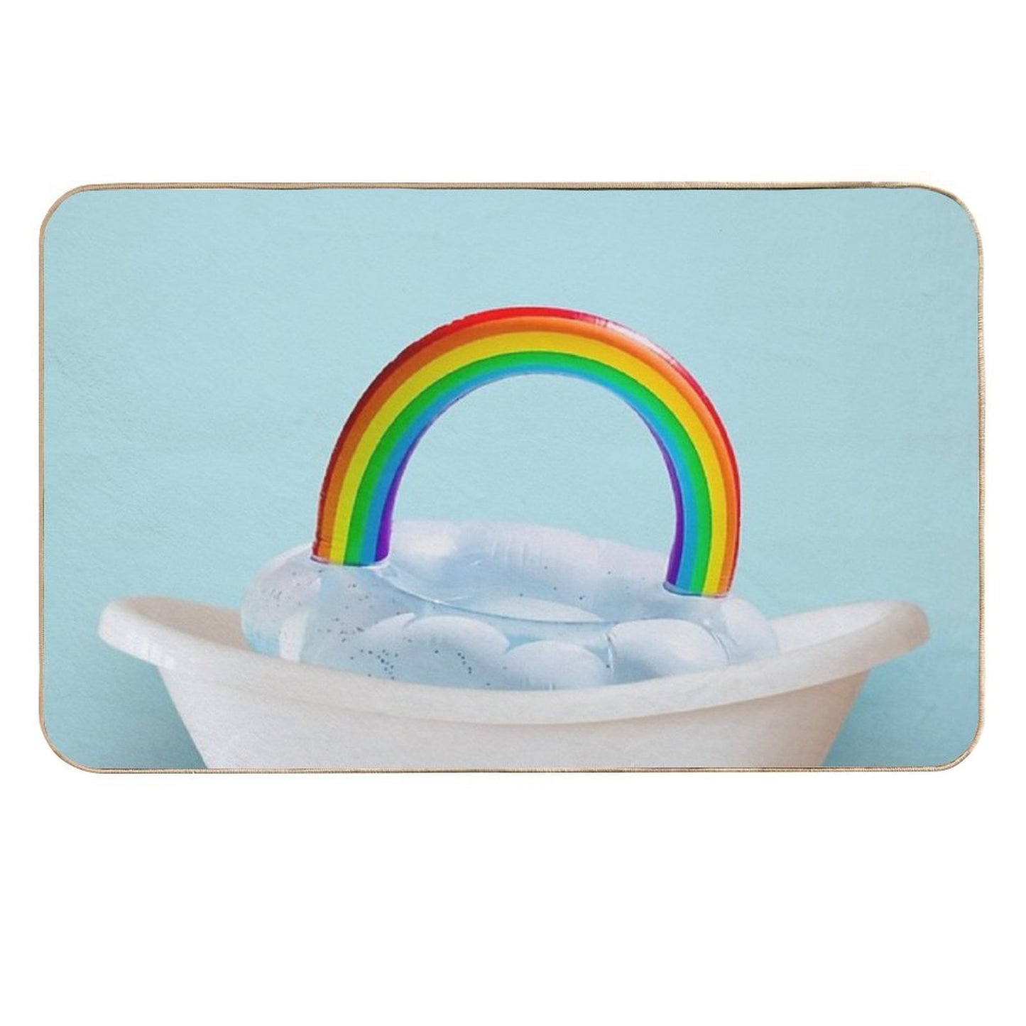 Playing Raibow Cloud in Bathtub  Versatile Bath Mat
