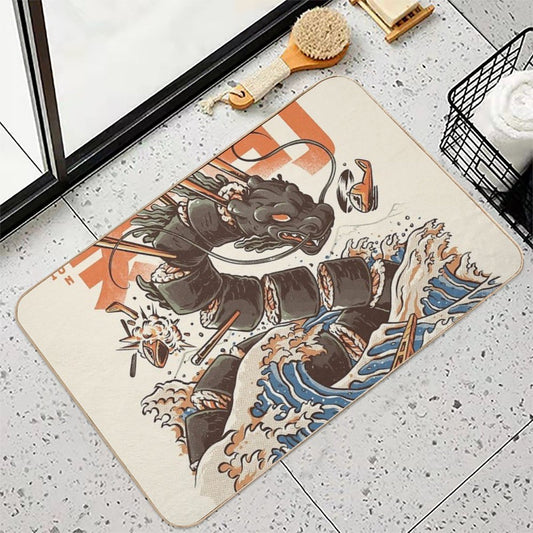 Great Sushi Dragon  Slip-Resistant Bath Mat