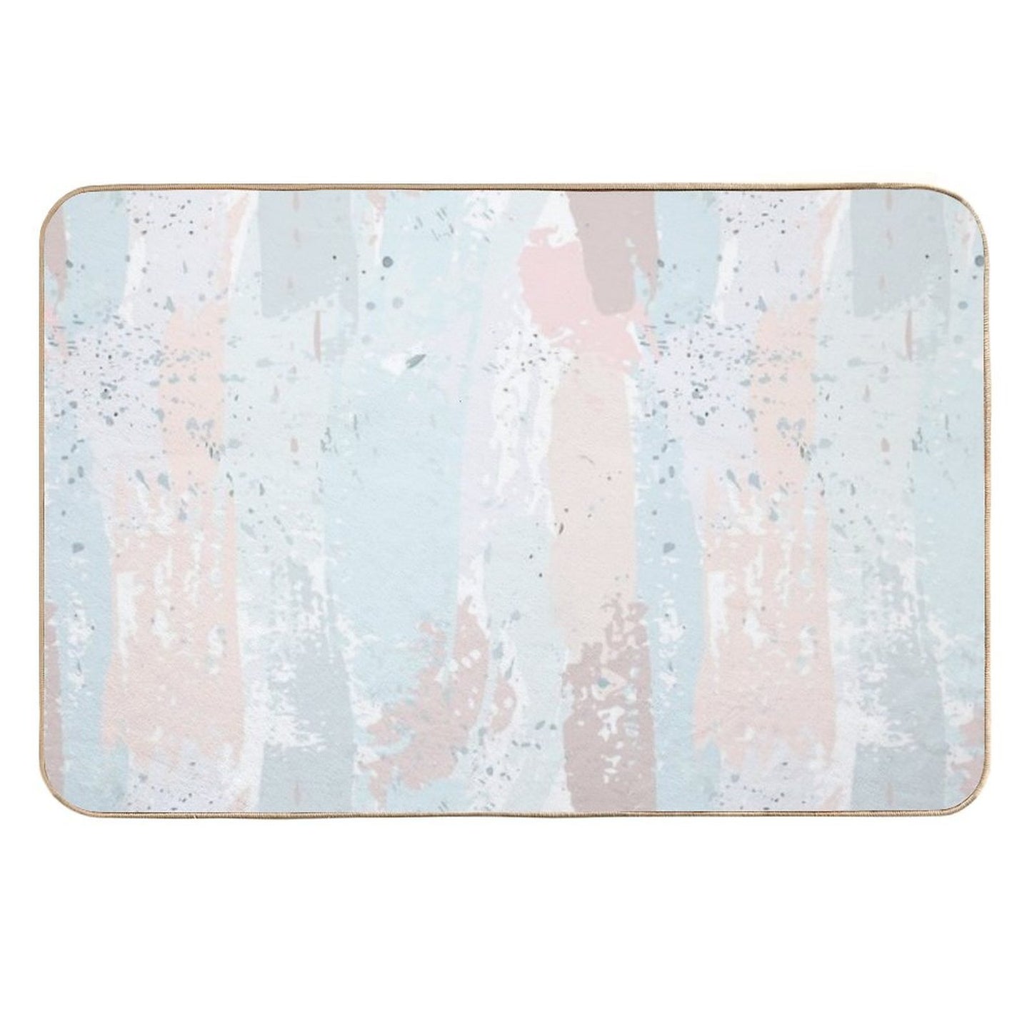 Seamless Pattern with Nude Pastel Colors Stripes. Hand Painted Brush Strokes.  Rapid-Drying Bath Mat