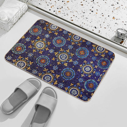 RAVENNA BYZANTINE MOSAICS,STARS,BLUE STARRY NIGHT Durable Bath Mat