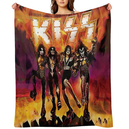 Kiss The Band T Shirt Durable Throw Blanket