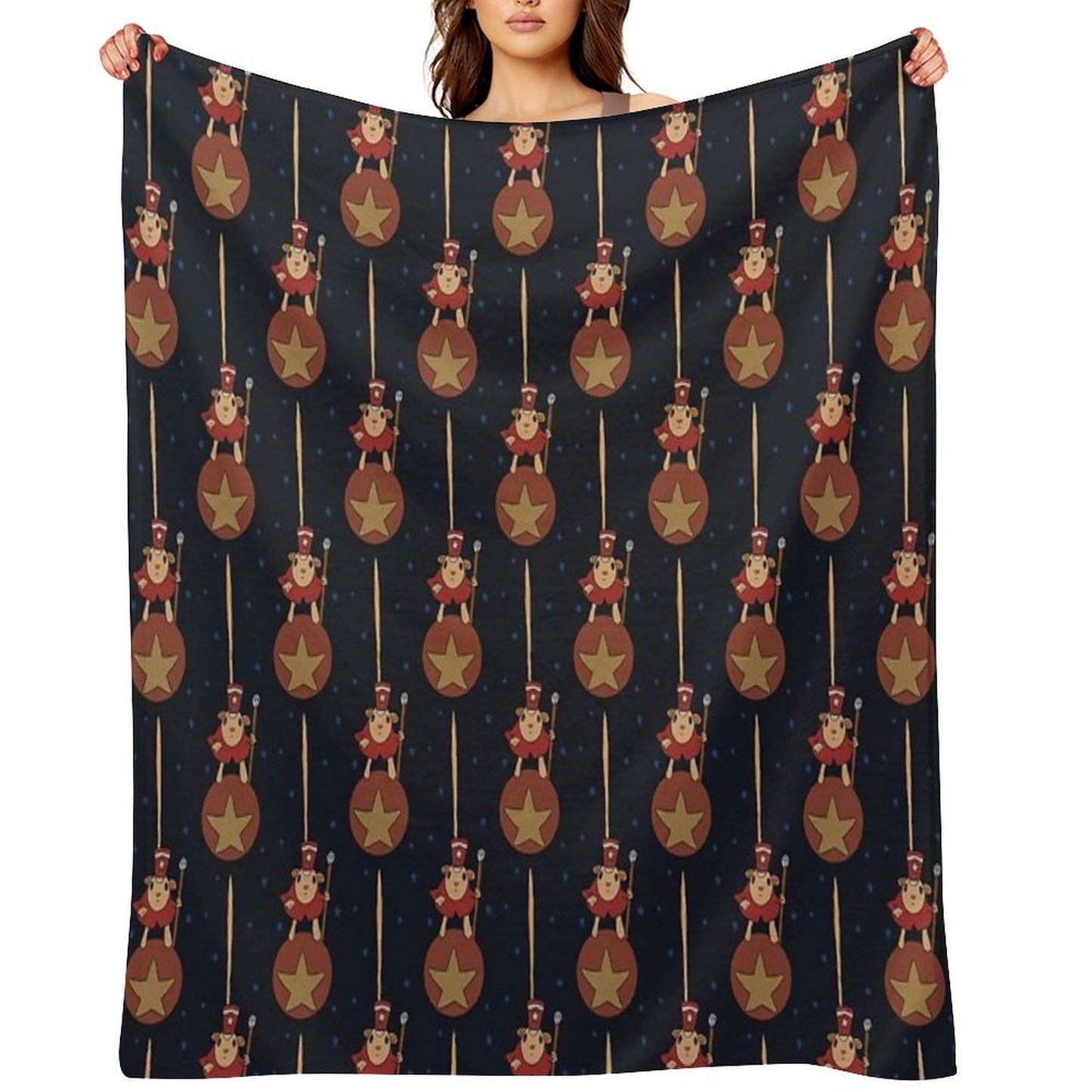 Jumping Circus Mouse And Ghost Eye Anti-pilling Throw Blanket