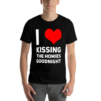 I Love Kissing The Homies Goodnight I Heart Kissing  Oversized Silhouette T-Shirt