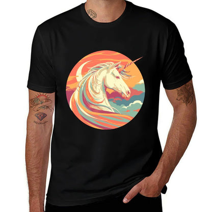 Majestic Sunset Unicorn Art Mystical Creature Fantasy  Trendy Pattern T-Shirt
