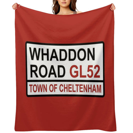 Cheltenham Town Whaddon Road Iconic Street Sign Premium Throw Blanket
