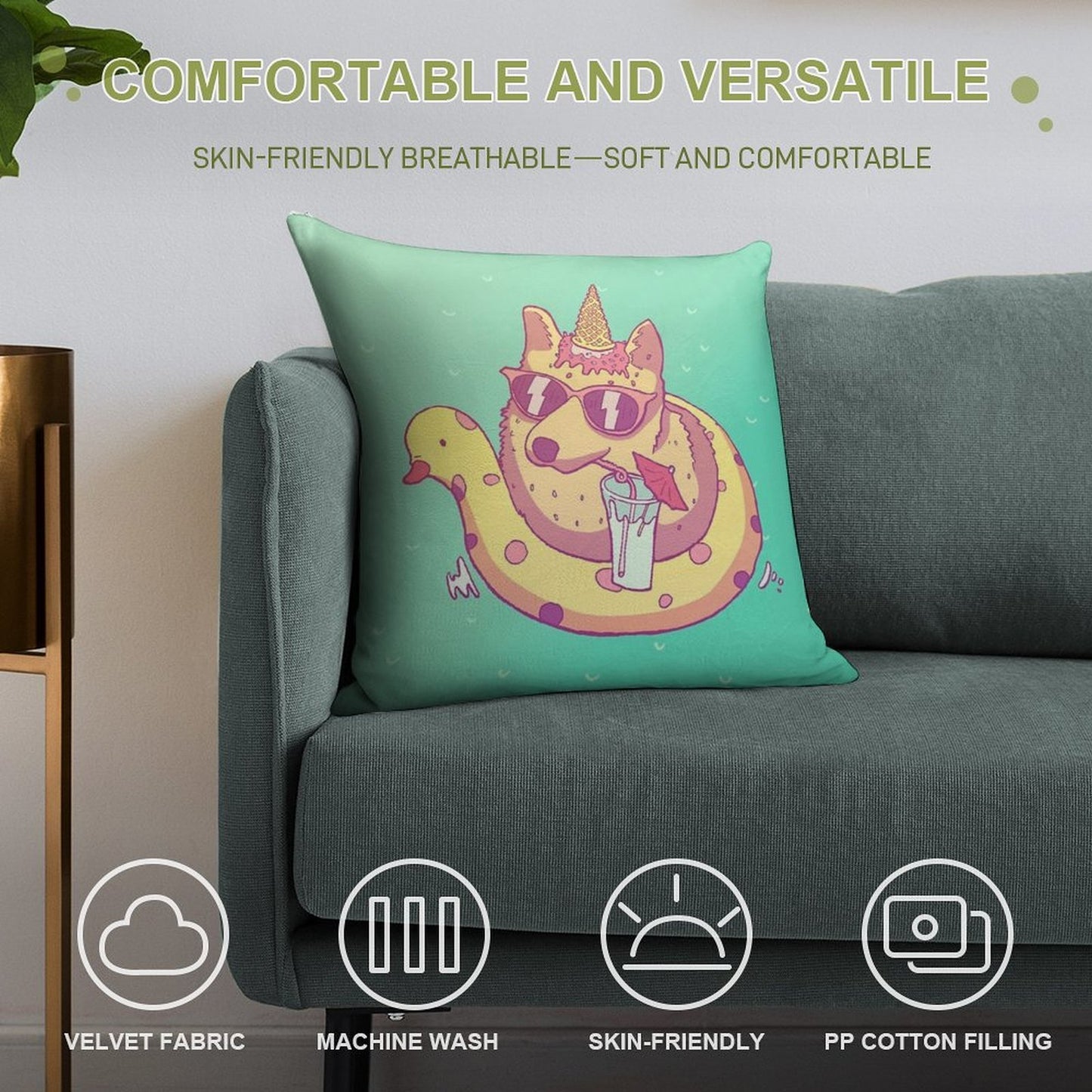 Be Awesome! Soft High-Density Material Throw Pillow